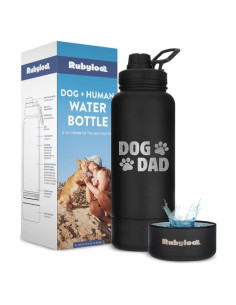 Botella de Agua Acero Inoxidable 32 oz Papá Perro - Tazón 8 oz