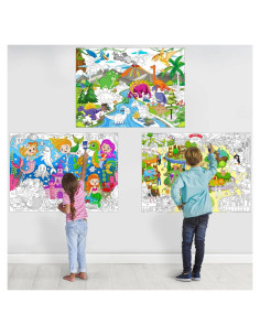 Paquete de 3 Pósters Gigantes para Colorear Rossorha 110x80cm