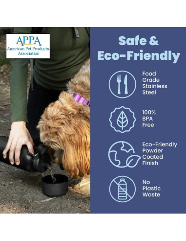 Botella de Agua Acero Inoxidable 32 oz Papá Perro - Tazón 8 oz