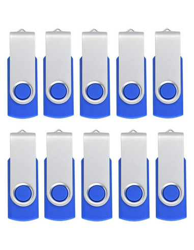 Aiibe 10 Unidades Flash USB 2GB Azul Pendrive USB 2.0