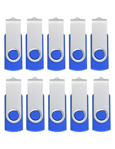Aiibe 10 Unidades Flash USB 2GB Azul Pendrive USB 2.0