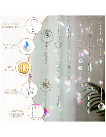 Kit DIY Atrapa Rayos de Cristal ASTNIC 330 Piezas Plata Kit DIY Atrapa Rayos de Cristal ASTNIC 330 Piezas Plata