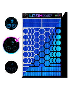 Calcomanías Reflectantes LOOM 67pcs Prism-Azul para Seguridad