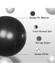 Pelota de Pilates Pimoys 22.86 cm PVC para Ejercicio y Yoga 2