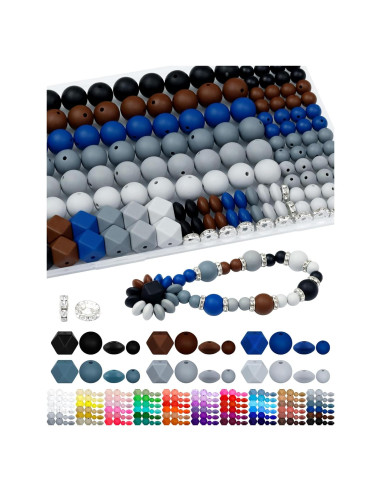 172PCS Perlas de Silicona FIVEIZERO para Manualidades - 6 Colores