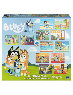 Rompecabezas Bluey 12-Pack Spin Master para Preescolares
