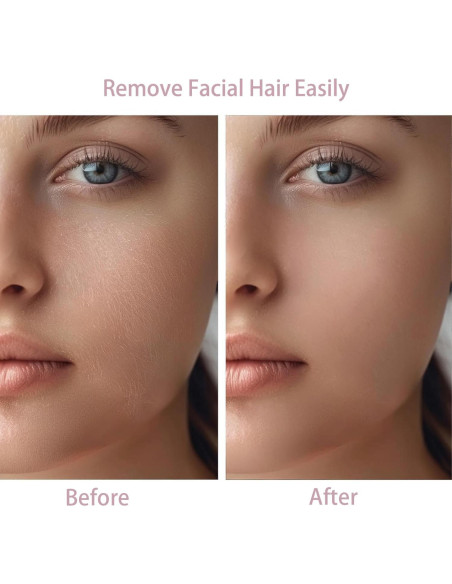 Afeitadora Facial para Mujeres Tuokiy con 2 Cabezas Repuesto