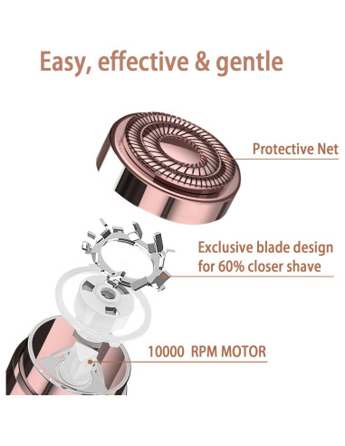 Afeitadora Facial para Mujeres Tuokiy con 2 Cabezas Repuesto