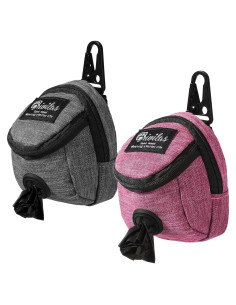 Bolso Dispensador de Desechos para Perros Talltalk 2 en 1 - Rosa y Gris
