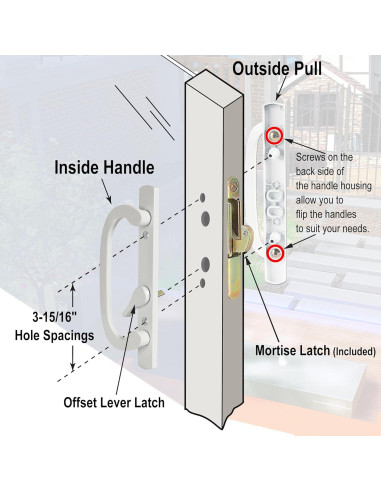 Juego de Manijas Deslizantes ACEPLANET con Cerradura de Mortaja