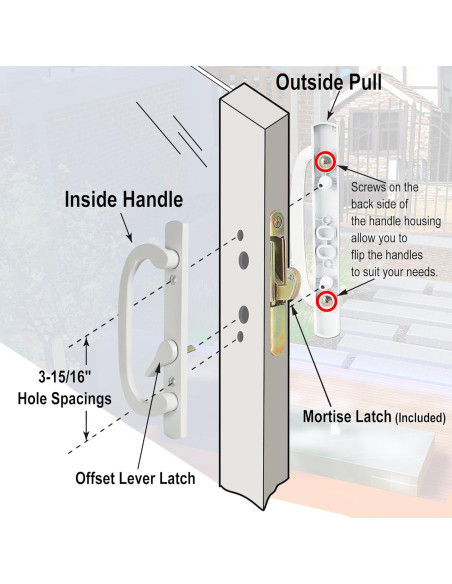Juego de Manijas Deslizantes ACEPLANET con Cerradura de Mortaja