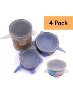 Tapa de Latas para Mascotas COMTIM - Silicona Estirable, 4 Pzas 2
