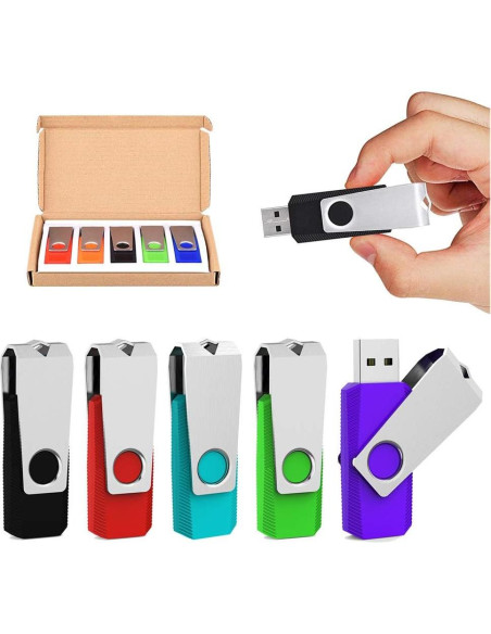 5 Piezas Memoria USB 2GB Aiibe Color Mezclado Alta Velocidad