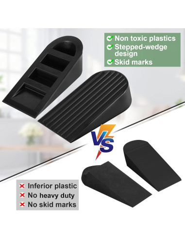 Tope de puerta grande Talkfun 2 paquetes goma negra 4.8 cm