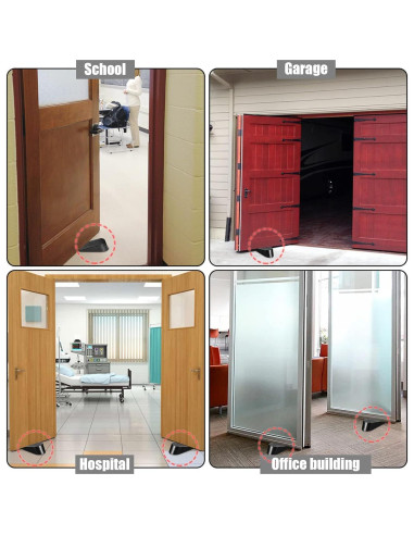 Tope de puerta grande Talkfun 2 paquetes goma negra 4.8 cm