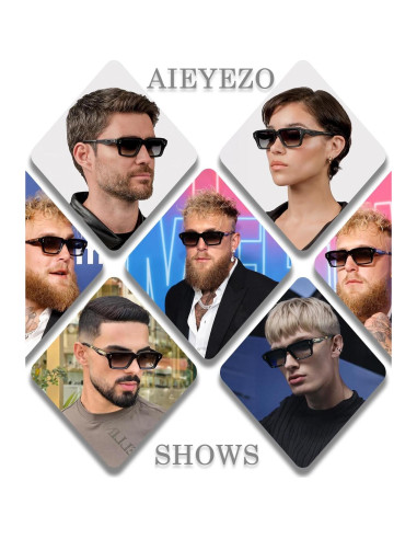 Gafas de Sol Rectangulares AIEYEZO UV400 Moda Retro
