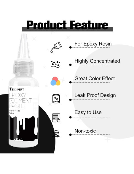 Pasta de Pigmento Epóxico Teexpert 100ml Negro y Blanco