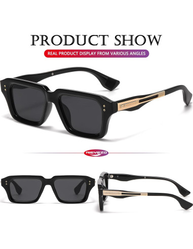 Gafas de Sol Rectangulares AIEYEZO UV400 Moda Retro