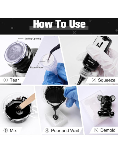 Pasta de Pigmento Epóxico Teexpert 100ml Negro y Blanco