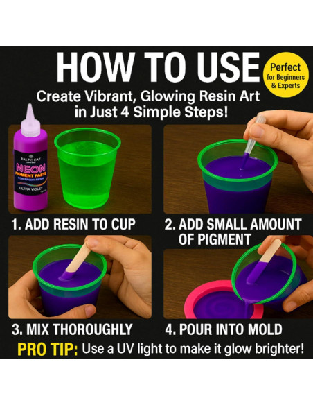 Pasta de Pigmento Neón para Resina Epóxica Baltic Day - 12 Colores 15g