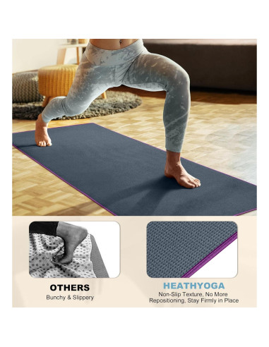 Toalla de Yoga Heathyoga Antideslizante 182.88x66.04cm Microfibra