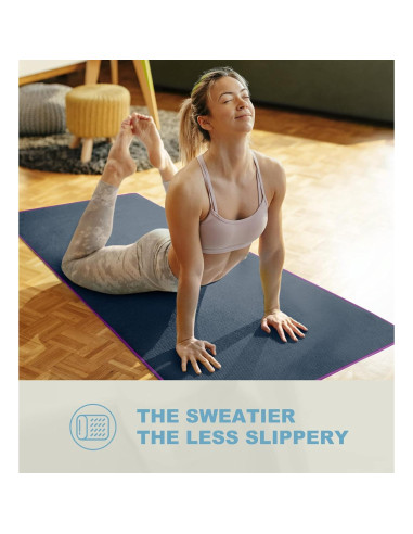 Toalla de Yoga Heathyoga Antideslizante 182.88x66.04cm Microfibra