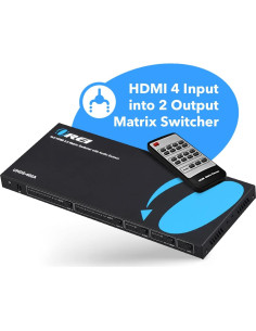 Interruptor HDMI 4x2 OREI UHDS-402A 4K 60Hz Audio ARC 2