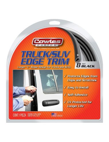 Protección de Borde de Puerta Cowles 8 Pies Negro PVC Autoadhesivo
