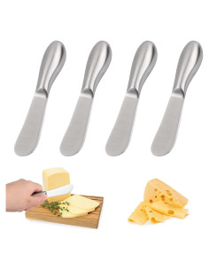 Juego de cuchillos para untar Linwnil 4 piezas acero inoxidable