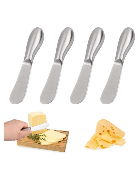 Juego de cuchillos para untar Linwnil 4 piezas acero inoxidable