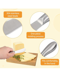 Juego de cuchillos para untar Linwnil 4 piezas acero inoxidable 2