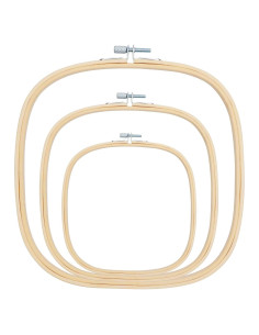 Aros de Bordado Cuadrados Caydo - 3 Piezas, 15-25 cm
