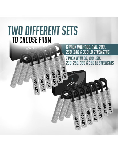 Conjunto de Agarre de Mano Logest 100-350LB 6 Paquetes Antideslizante