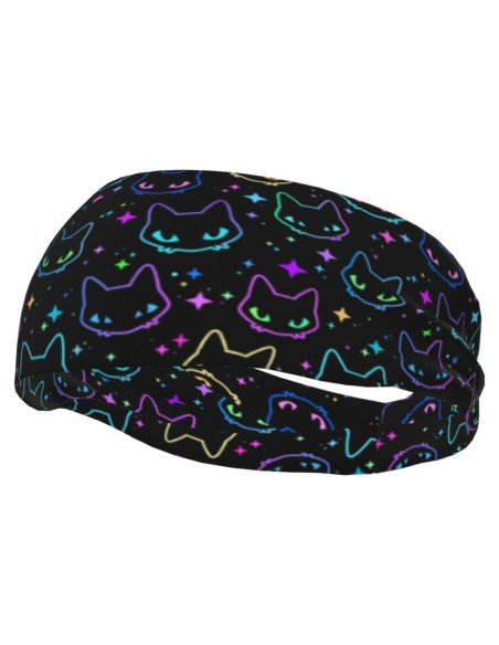 Cinta para la cabeza deportiva Bassyil unisex negra absorbente