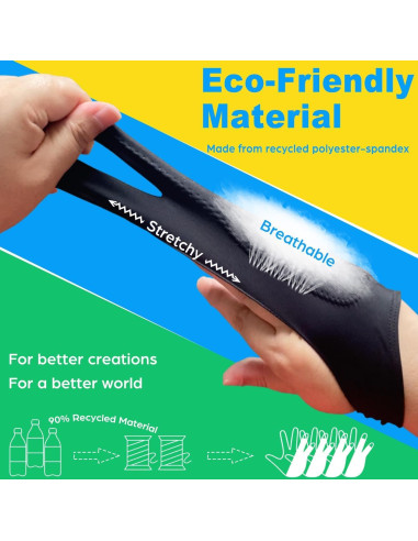 Guante de Dibujo Digital Timebetter - 2 Paquete, Tamaño M