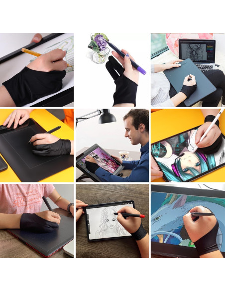 Guante de Dibujo Digital Timebetter - 2 Paquete, Tamaño M