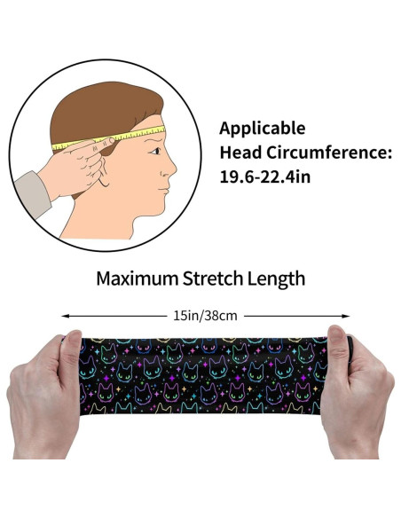 Cinta para la cabeza deportiva Bassyil unisex negra absorbente