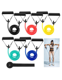 Bandas de Resistencia Leyndo 5 Pcs con Anclaje para Ejercicio