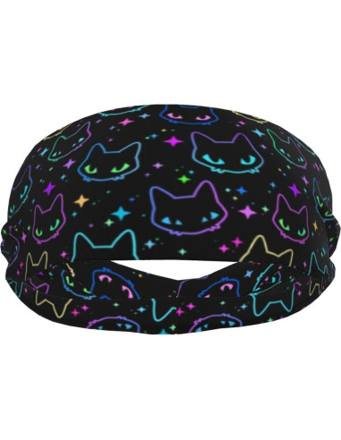 Cinta para la cabeza deportiva Bassyil unisex negra absorbente