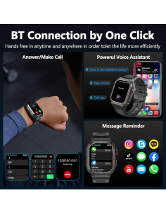 Reloj Inteligente Militar JnJnhkta P69 GPS Negro con Salud 2