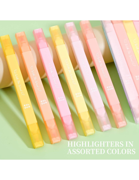 6 Marcadores Doble Punta Konket Multicolor Punta Chaflán 5mm