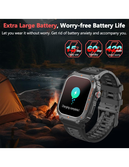 Reloj Inteligente Militar JnJnhkta P69 GPS Negro con Salud