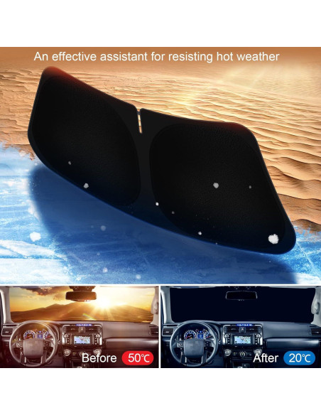 Protector Solar Plegable SHINEHOME para Parabrisas Toyota 4Runner 2010-2025