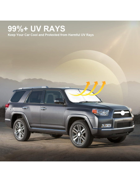 Protector Solar Plegable SHINEHOME para Parabrisas Toyota 4Runner 2010-2025