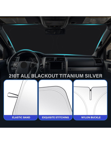 Protector Solar Plegable SHINEHOME para Parabrisas Toyota 4Runner 2010-2025