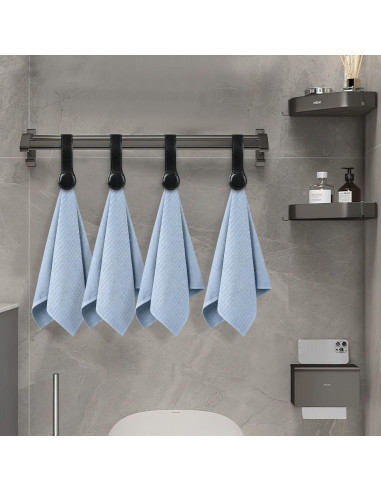 Clips de Toalla de Cocina CODOHI 4 Pcs Cuero Negro con Imanes