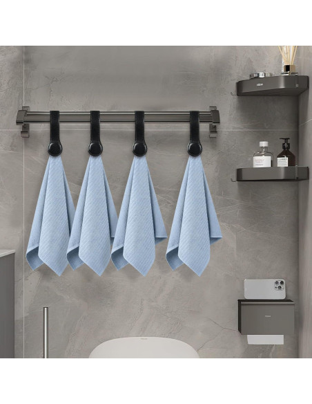 Clips de Toalla de Cocina CODOHI 4 Pcs Cuero Negro con Imanes