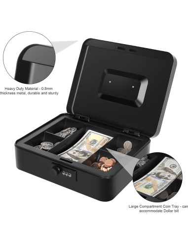 Caja de Dinero Goehiaul con Cerradura de Combinación 25x20x9cm