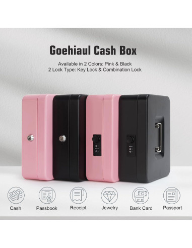 Caja de Dinero Goehiaul con Cerradura de Combinación 25x20x9cm