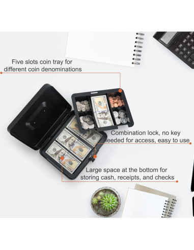 Caja de Dinero Goehiaul con Cerradura de Combinación 25x20x9cm